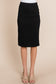 Elastic Waist Pencil Skirt - Black