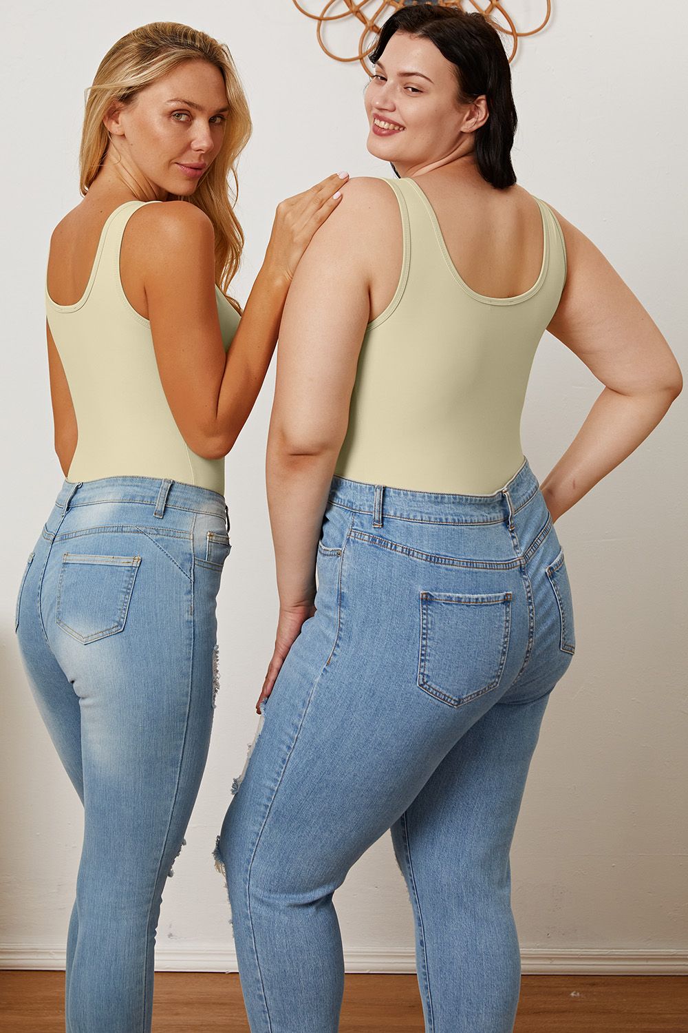 Square Neck Sleeveless Bodysuit - 5 colors