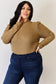 Ribbed Mock Neck Puff Sleeve T-Shirt - 5 Colors