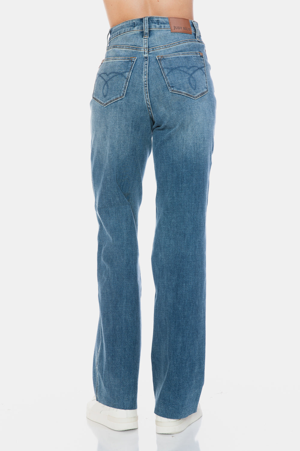 Judy Blue High Waist Tummy Control Cut Raw Hem Straight Jeans