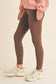 Fleece Lined High Waisted Leggings - Coffee Brown