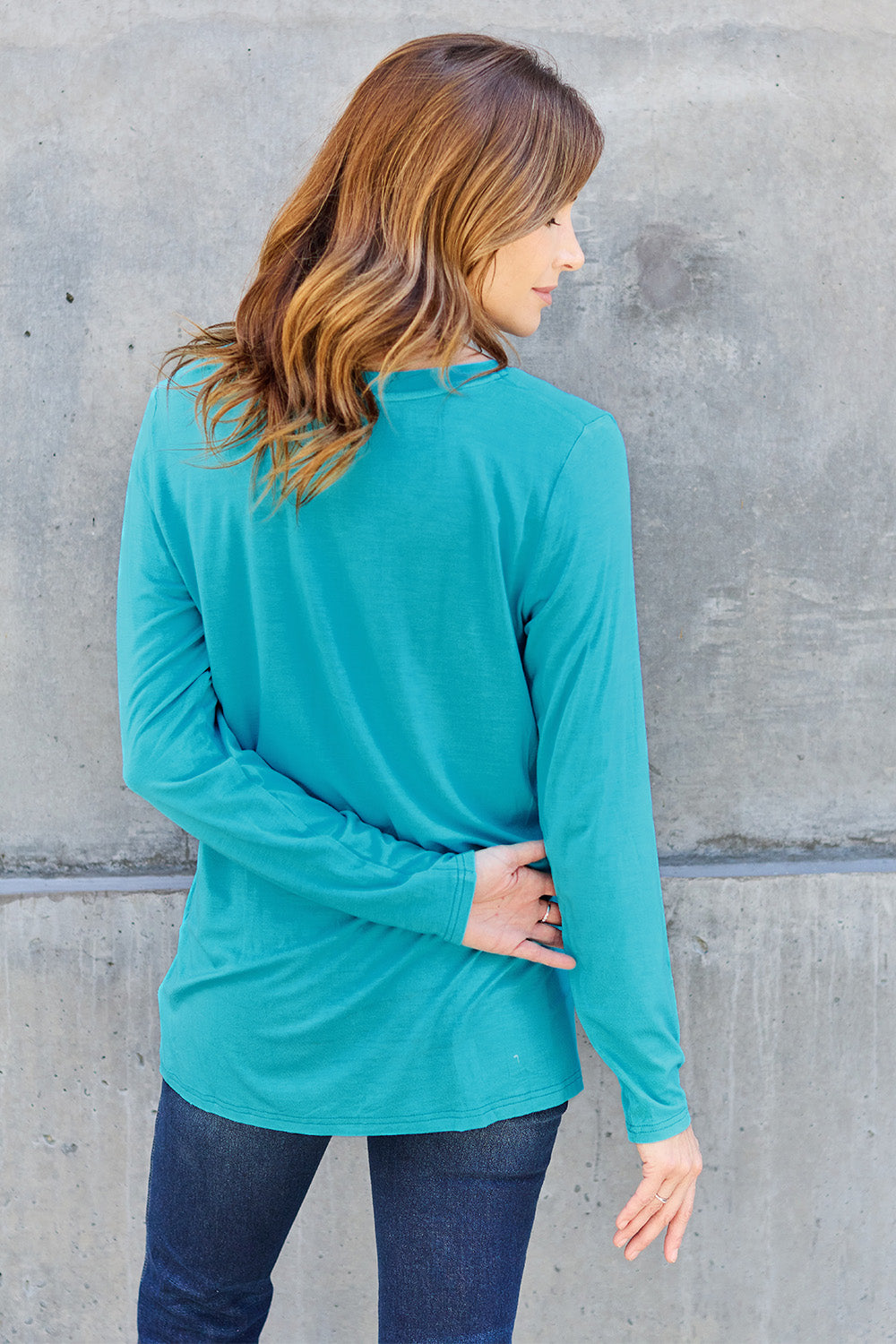 V-Neck Long Sleeve Top - 5 Colors