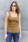 Square Neck Wide Strap Tank - 5 colors