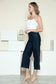 Judy Blue Side Seam Braid Detail High Rise Crop Wide Leg Jeans
