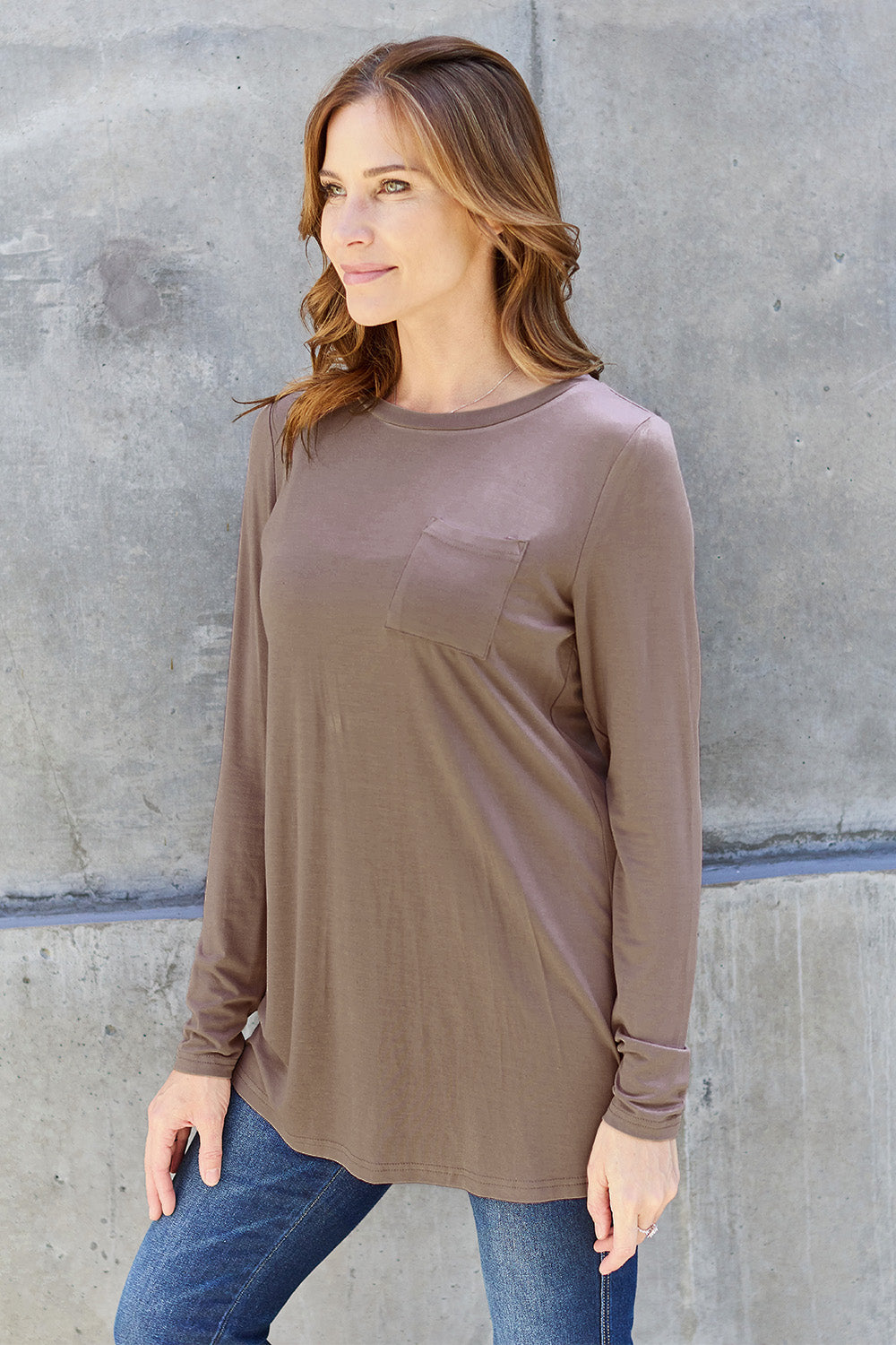 Round Neck Long Sleeve Top - 5 Colors