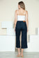 Judy Blue Side Seam Braid Detail High Rise Crop Wide Leg Jeans