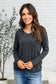 Alpine Raw Edge Long Sleeve Tee in Charcoal