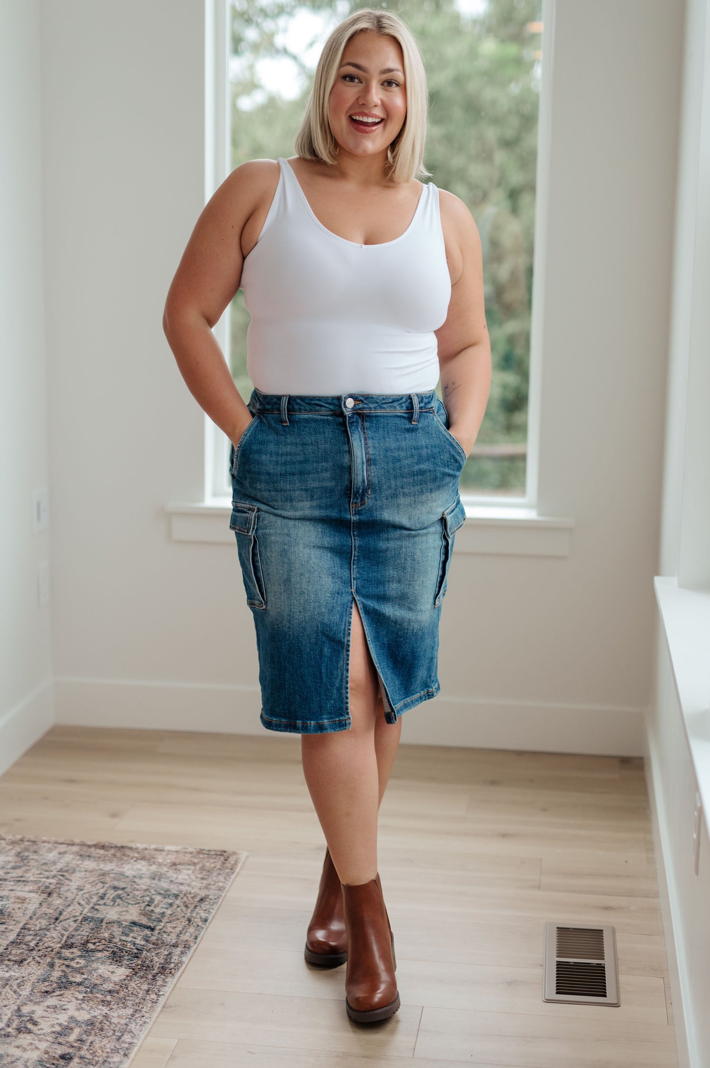 Judy Blue Cargo Denim Skirt