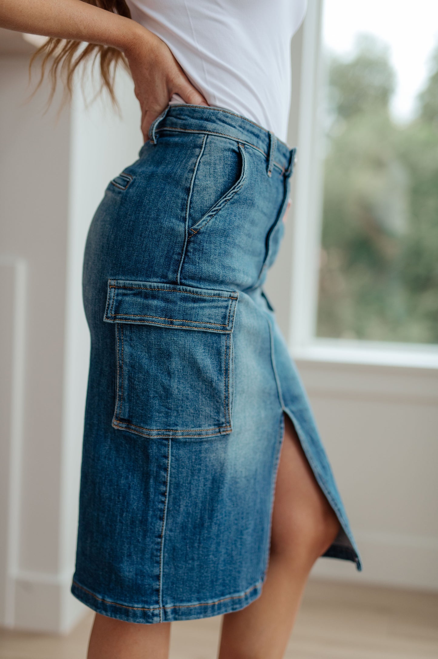 Judy Blue Cargo Denim Skirt