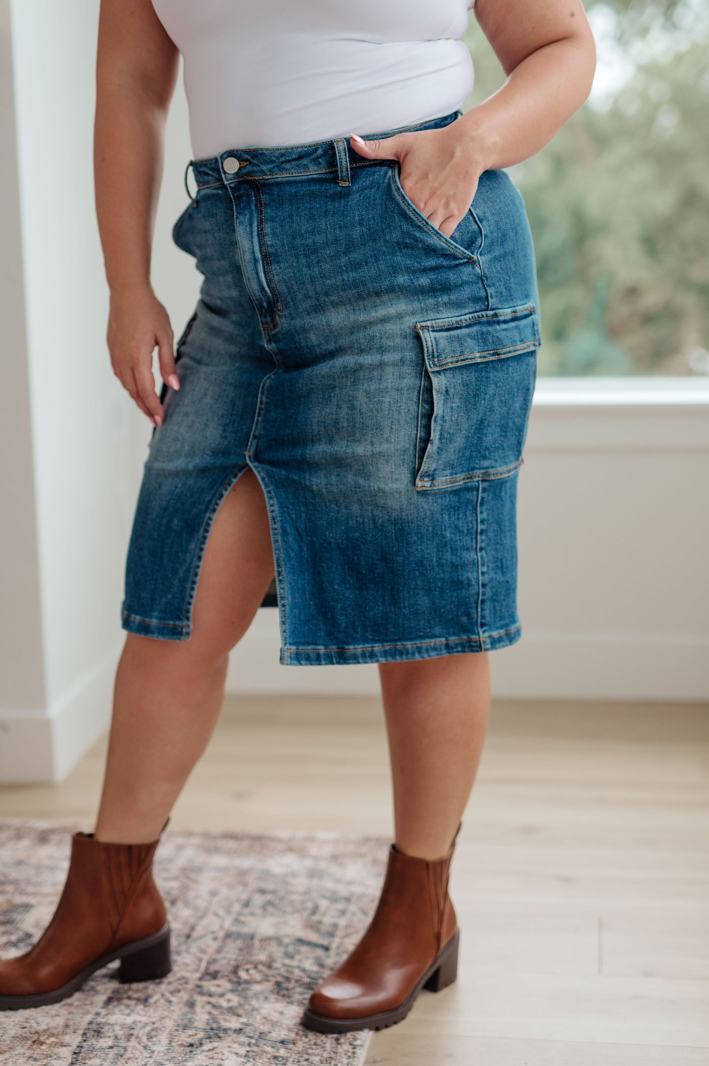 Judy Blue Cargo Denim Skirt