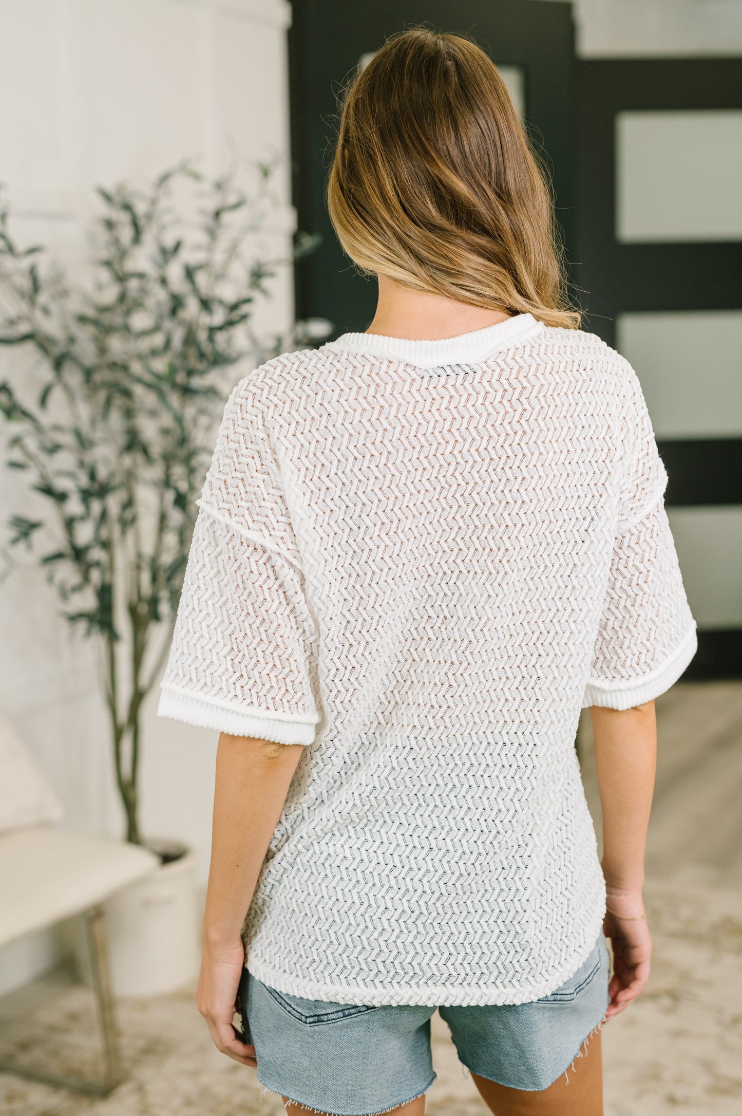 Beginning to Care Textured Oversized Top
