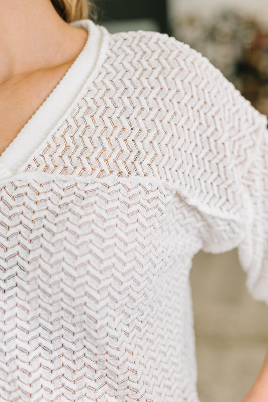 Beginning to Care Textured Oversized Top