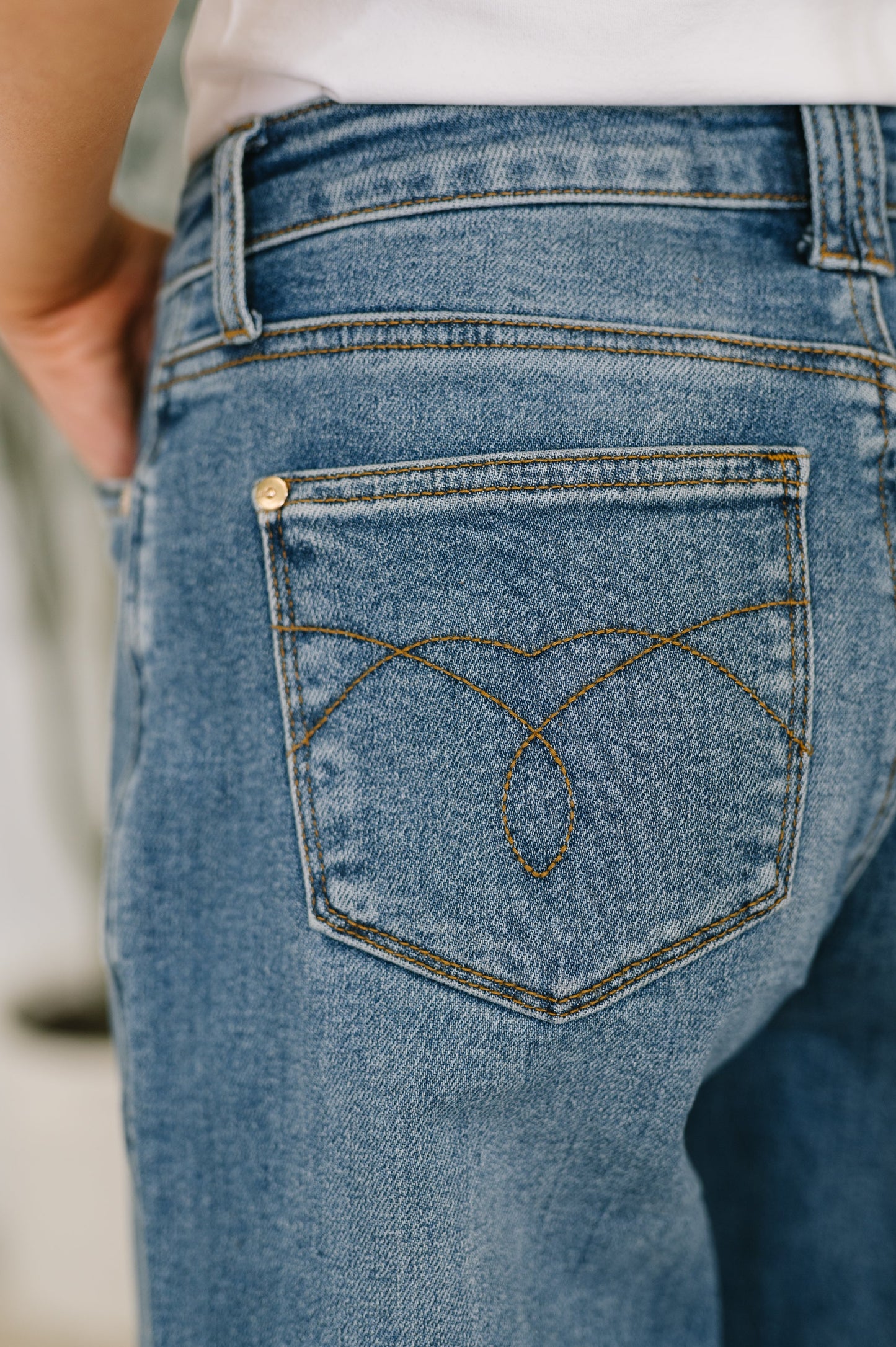 Judy Blue High Waist Soft Barrel Stitch Thru Pocket Jeans