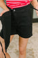 Bentli High Rise Side Tie Denim Skort in Black
