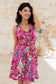 Bless Your Heart V-Neck Dress in Neon Fuchsia