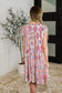 Boho and Behold Flutter Sleeve Dress in Blush/Fuchsia/Mint