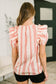 Busy Woman Split Neck Puff Sleeve Blouse