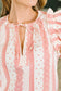 Busy Woman Split Neck Puff Sleeve Blouse