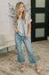 Can't Control It Collared Color Block Top