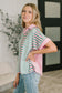 Can't Control It Collared Color Block Top