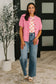 Check Hers Round Neck Top in Orange