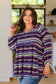 Circle Back Striped V-Neck Top