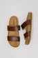 Eulee Round Toe Slip On Sandal in Light Brown