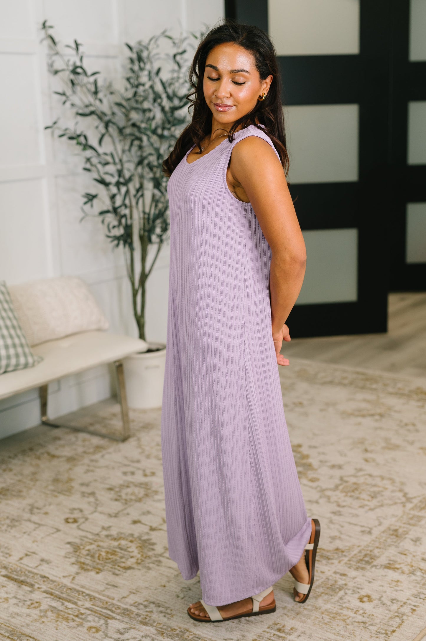 Everything She Wants Sleeveless Maxi Dress in Lavender