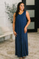 Everything She Wants Sleeveless Maxi Dress in Navy