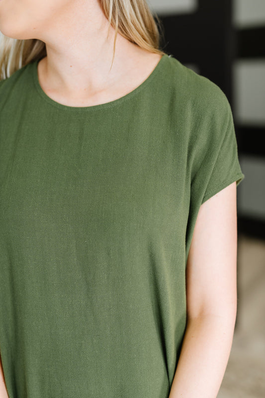 Flatter Me Later Relaxed Dress in Moss