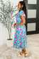 Fleurget Me Not Tiered Flutter Sleeve Dress in Aqua