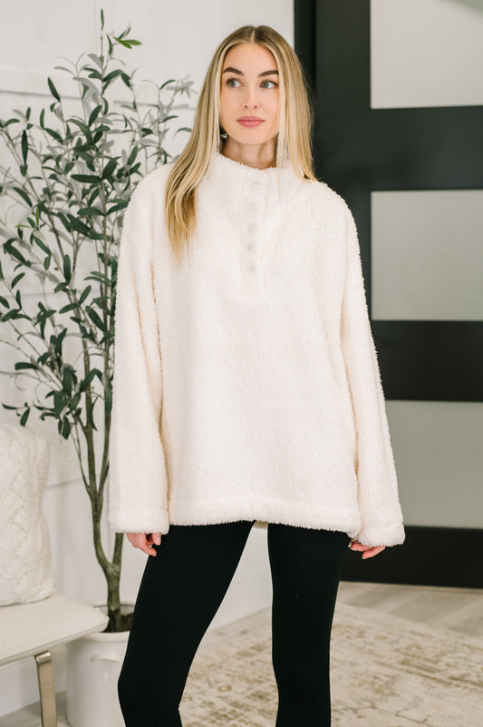 Fluffy Flurry Snap Button Pullover