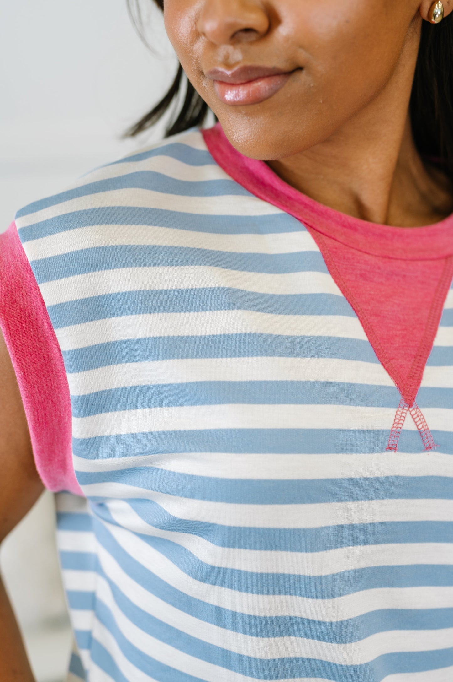Following Through Color Block Muscle Tee