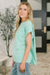 Foundation First Waffle Knit Relaxed Tee in Mint
