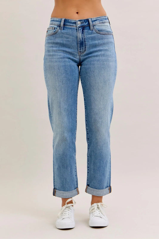 Judy Blue Mid Rise Boyfriend Jeans