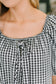 Great Gingham Square Neck Blouse