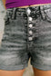 Greyson High Rise Button Fly Cuffed Shorts in Grey