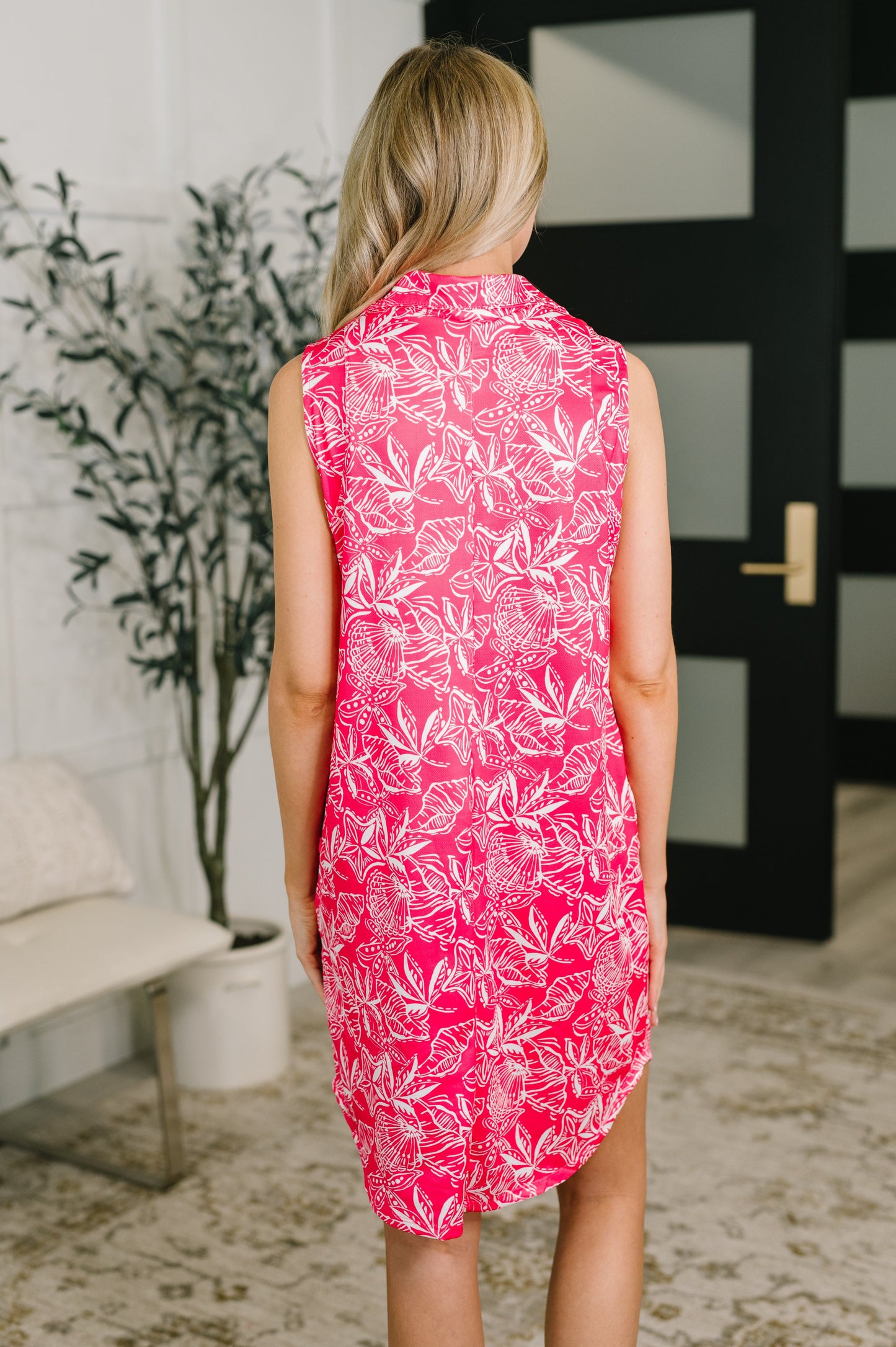 Harbour Quarter Zip Dress in Coastal Pink