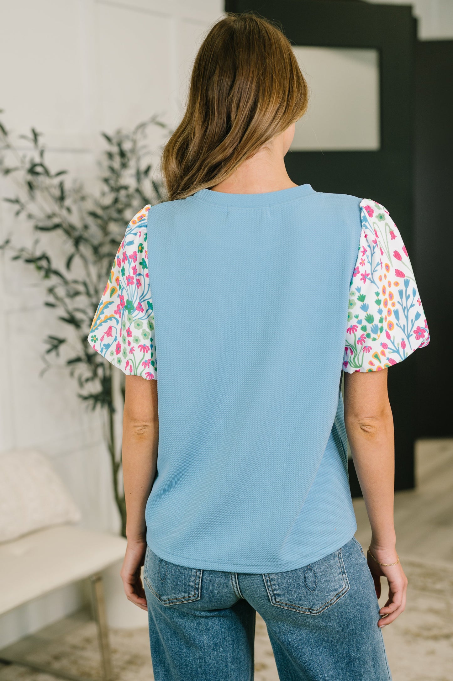 High Expectations Contrast Puff Sleeve Blouse