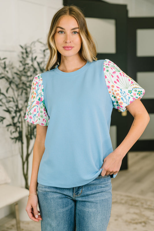 High Expectations Contrast Puff Sleeve Blouse