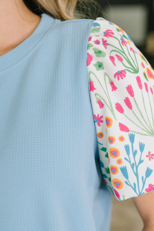 High Expectations Contrast Puff Sleeve Blouse