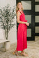 Hold Me Down Midi Dress in Fuchsia