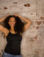 Spaghetti Strap Brami Tank in Black