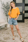 I Think I'm in Love Round Neck Loose Tee in Orange and Yellow