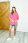 In the Rotation Exposed Seam Tee in Hot Pink
