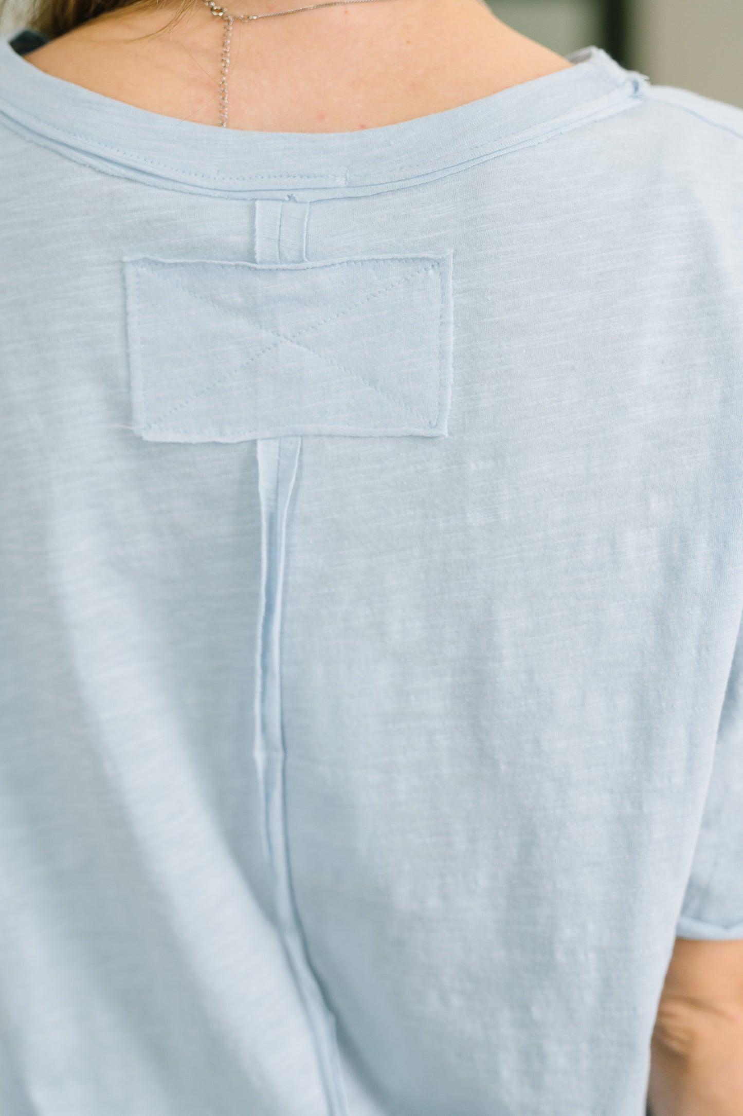Just Like That Relaxed Heather Tee in Blue