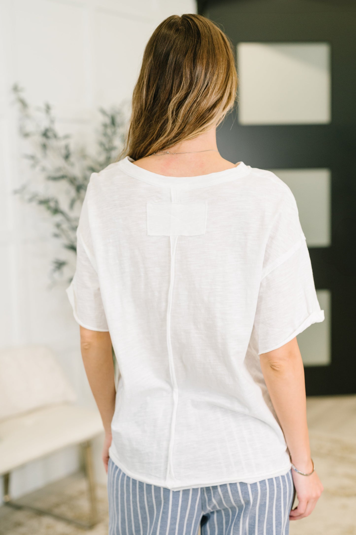 Just Like That Relaxed Heather Tee in Ivory