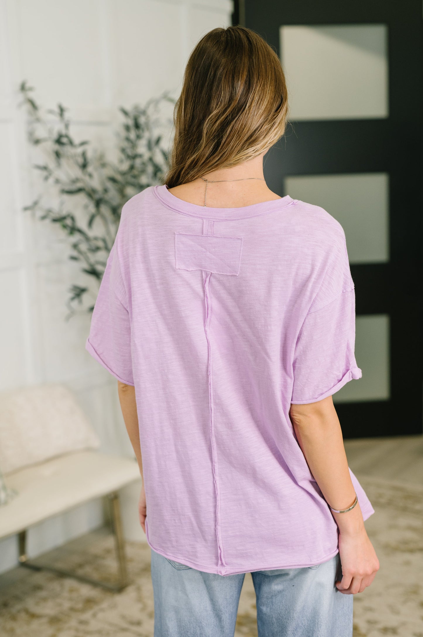 Just Like That Relaxed Heather Tee in Lilac