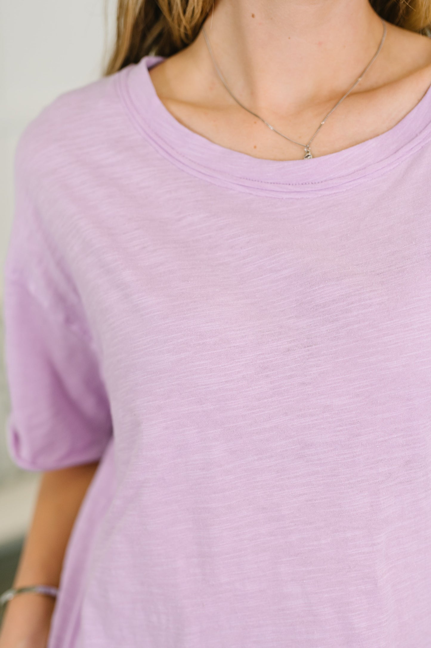 Just Like That Relaxed Heather Tee in Lilac