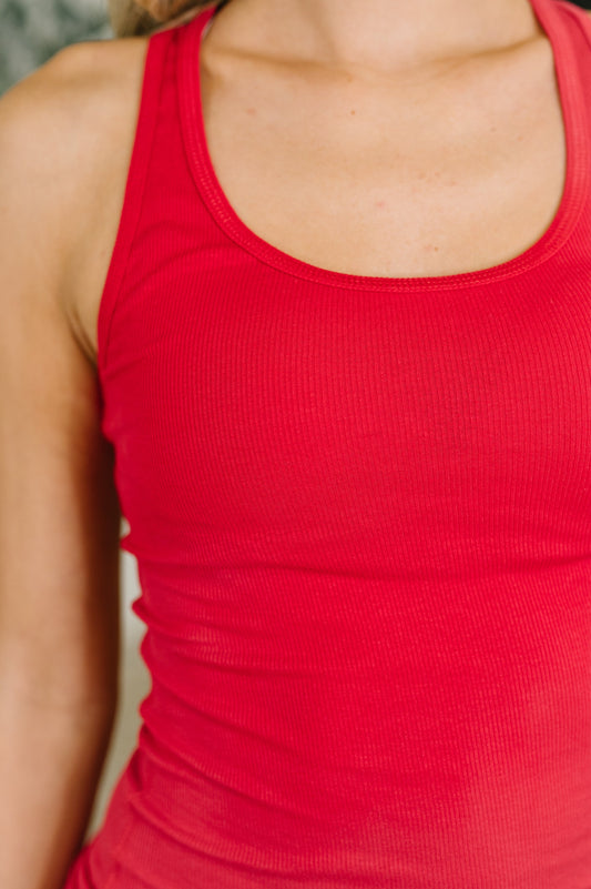 Keeping it Cool Scoop Neck Tank in Ruby